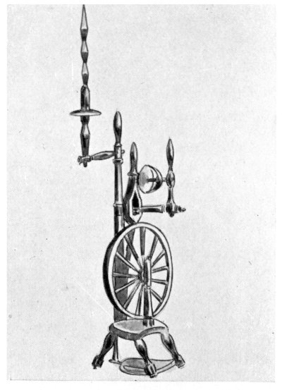 FIG. 73.—SPINNING WHEEL.  (In the Hull Museum.)