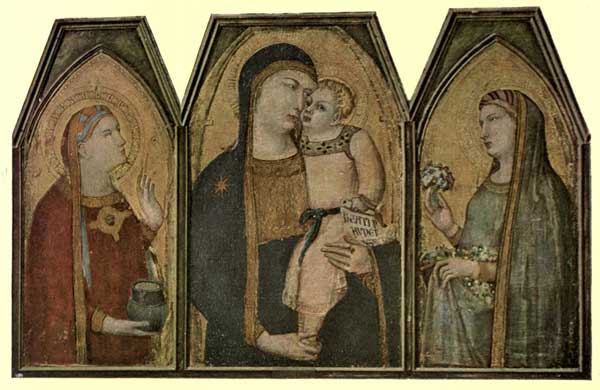 AMBROGIO LORENZETTI: MADONNA AND CHILD WITH S.S. MARY MAGDALENE AND DOROTHY