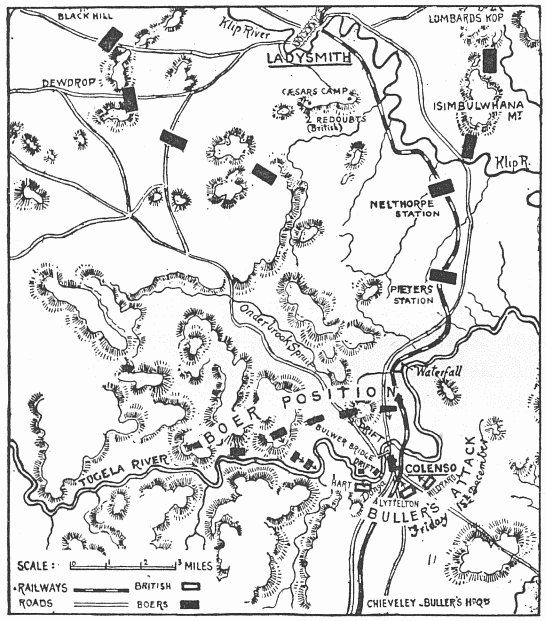 Map Showing the Attempted Passage of the River by General Buller on December 15.