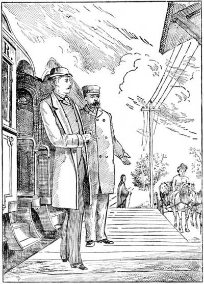 "Lucian Davlin was among the arrivals, and at the end of the depot platform stood the dainty phæton of Mrs. John Arthur."—page 229.