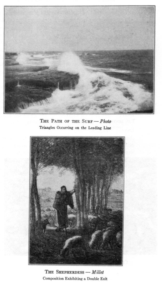 The Path of the Surf--Photo (Triangles Occuring in the leading line); The Shepherdess--Millet (Composition Exhibiting a Double Exit)