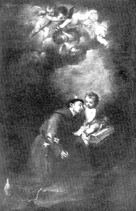 Fig. 48. St. Anthony and the Christ-Child. Murillo. Museum of Seville, Spain.