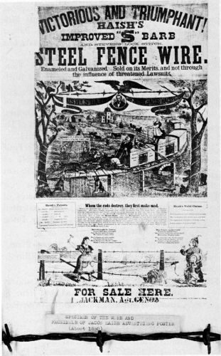 Figure 26.--Haish barbed wire and advertisement. (Catalog No. 316.)