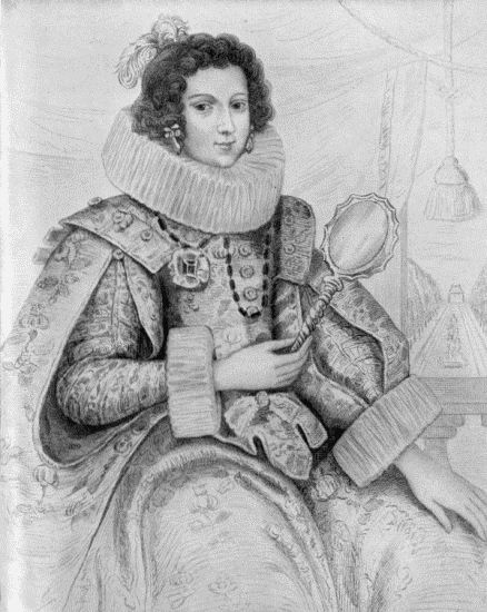 Margaret of Austria, Duchess of Parma, 1586  From an old engraving