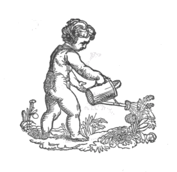 cherub watering garden