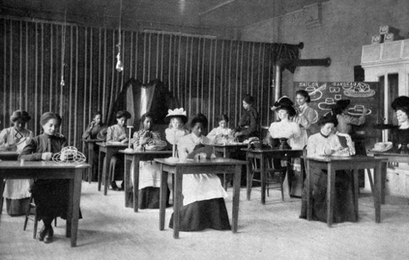 A CLASS IN MILLINERY.