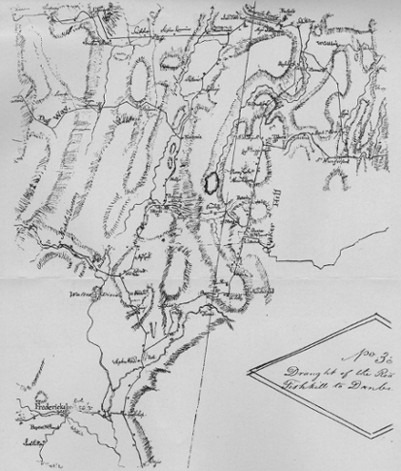 MAP No. I.  Quaker Hill and Vicinity. (From Robert Erskine's Map, 1778-1780, in De Witt Clinton Collection, New York Historical Society.)