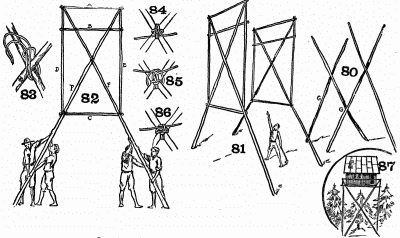 Parts of tower for a wireless, a game lookout, an elevated camp or cache.