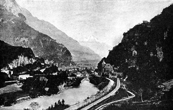 VIEW IN THE VALAIS BELOW ST. MAURICE. To face page 266.