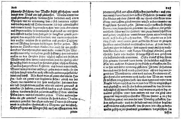 THE FIRST PRINTED REFERENCE TO COFFEE, AS IT APPEARS IN RAUWOLF'S WORK, 1582