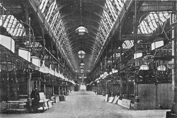 INSIDE SMITHFIELD MARKET  The City of London Corporation's $1,940,000 Terminal—one of the Aisles with Wholesale Stands on each side.