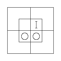 Diagram representing x prime m does not exist and y prime m exists