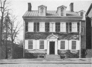 Plate XV.—Deschler-Perot-Morris House, 5442 Germantown Avenue, Germantown. Erected in 1772 by Daniel Deschler; Vernon, Vernon Park, Germantown. Erected in 1803 by James Matthews.