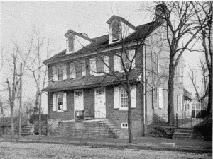 Plate XXI.—Johnson House, 6306 Germantown Avenue, Germantown. Erected in 1765-68 by Dirck Jansen; Billmeyer House, Germantown Avenue, Germantown. Erected in 1727.