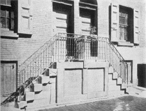 Plate XXXVIII.—Detail of Iron Balustrade, 216 South Ninth Street; Stoop with Wing Flights, 207 La Grange Alley.