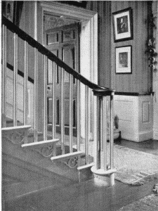 Plate LVIII.—Detail of Staircase Balustrade and Newel, Upsala; Staircase Balustrade, Roxborough.