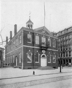 Plate LXXXII.—Congress Hall, Sixth and Chestnut Streets. Completed in 1790; Congress Hall from Independence Square.