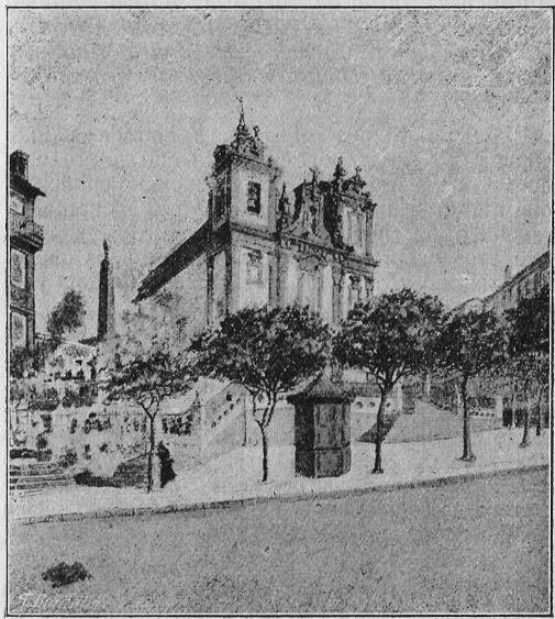 A guarda municipal entrincheirada na egreja de Santo Ildefonso