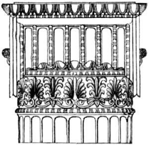 Showing palmette and honeysuckle design