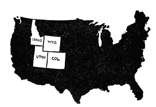 MAP II.  The Suffrage Map from 1893 to 1910. Colorado gave equal suffrage to women in 1893 Utah in 1895, Idaho in 1896.