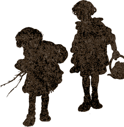 children in silhouette