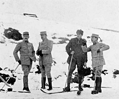 ON SKIS IN THE VOSGES MOUNTAINS JUST BEFORE THE FRENCH ATTACK, FEBRUARY AND MARCH, 1915