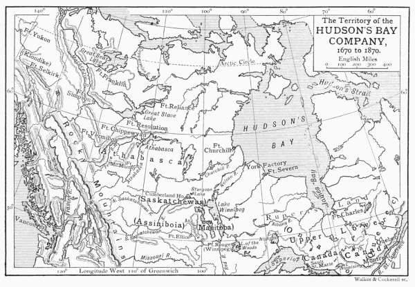 Territory of the Hudson's Bay Company, 1670 to 1870