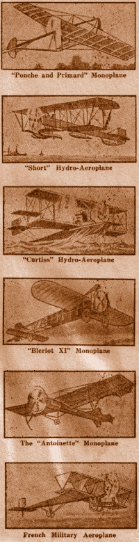 Small Photographs of Various Aeroplanes.