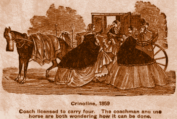 Three Ladies in Crinoline and a Coach.