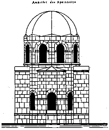 Bild 31. Der Centralbau in Binbirkilise aufgenommen und rekonstruiert von Carl Holzmann 1904.