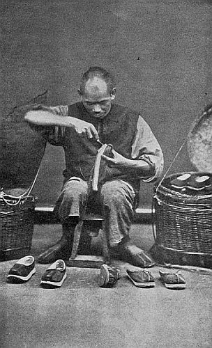 Reproduced by permission of The Philadelphia Museums. AN ITINERANT COBBLER. CANTON, CHINA.