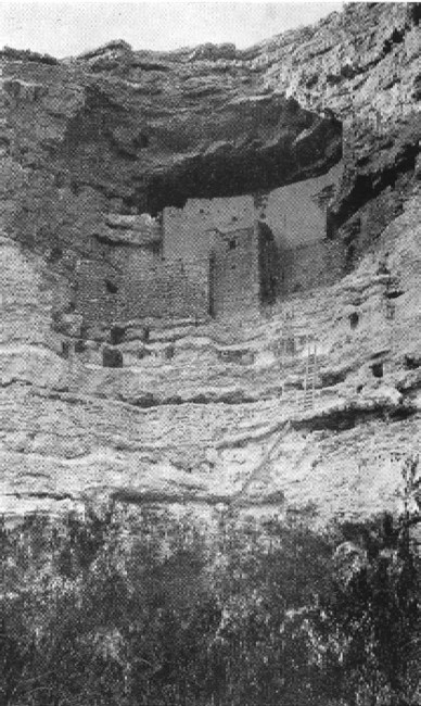 Montezuma's Castle, the ruined cliff dwelling on Beaver Creek between the Coconino and Prescott National Forests, Arizona