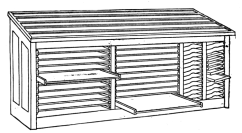 Fig. 37. Standing Galley, or Bank, with letter boards, galley racks, and galley top.