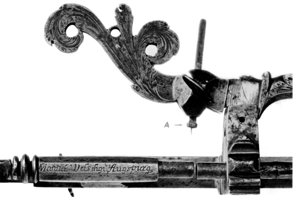 Figure 4.—The working area of figure 3, showing the tool and signature. (Smithsonian photo 46525A.)