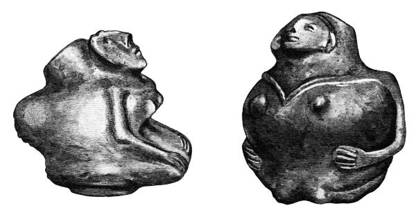 Fig. 454.--Effigy bottle: Arkansas.--1/3; Fig. 455.--Effigy bottle: Arkansas.--1/3.