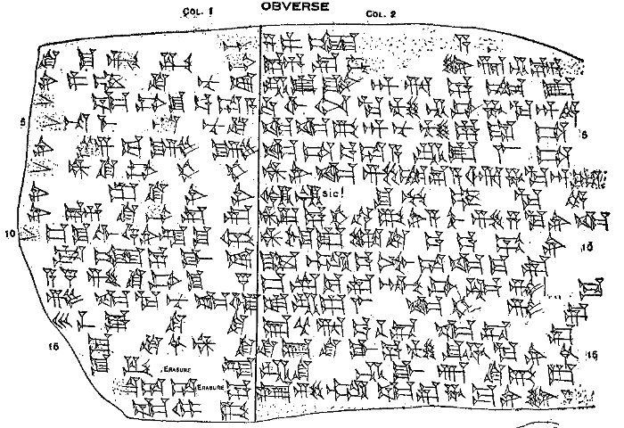 Plate of cuneiform tablet.