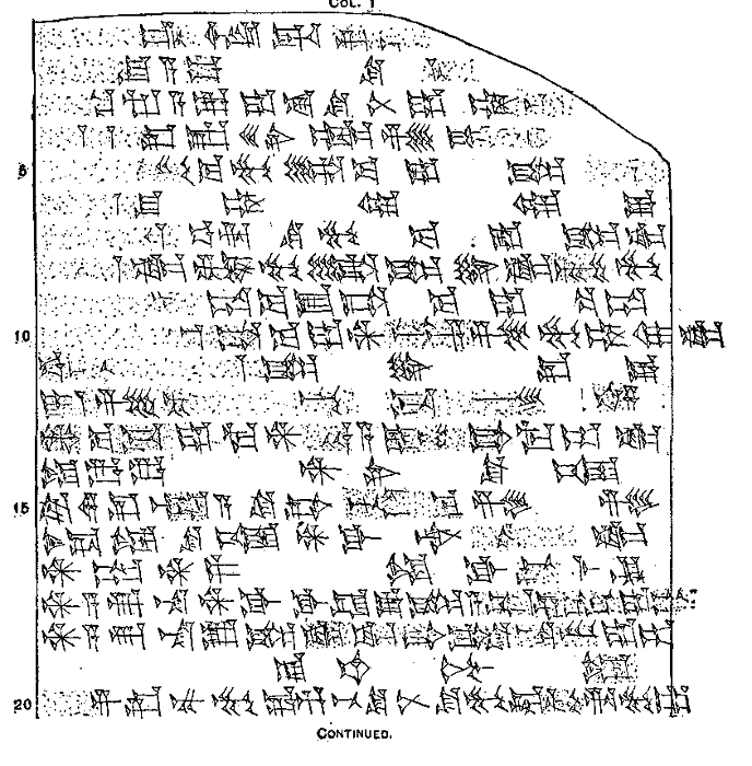 Plate of cuneiform tablet.