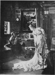 L'Atelier  From a painting by Alfred Stevens