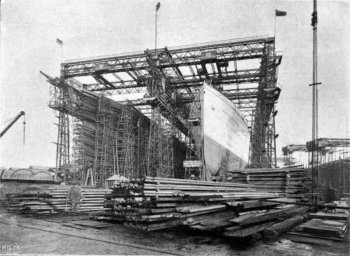 The “Titanic” and the “Olympic” building in the largest gantry in the world