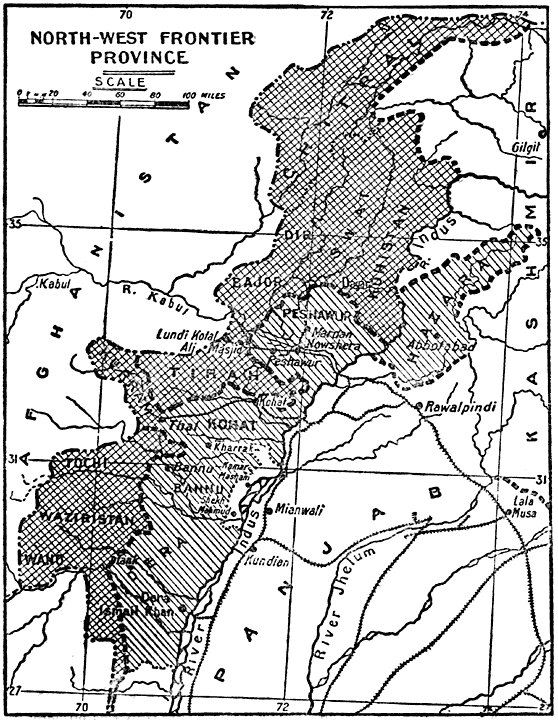 Map of the North-West Frontier Province