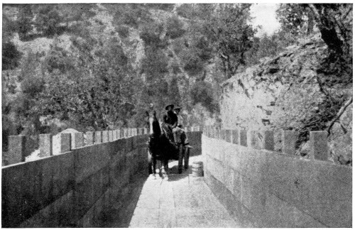 Flume at the Melones Mine.