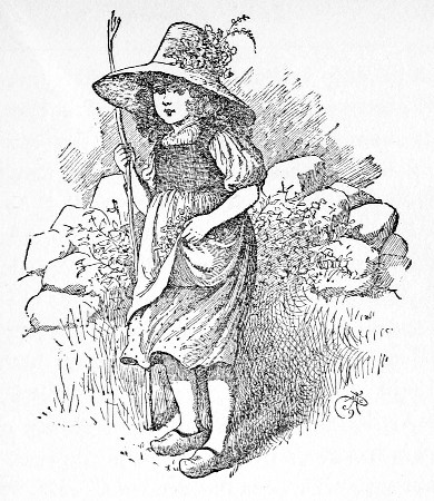 Betty always wore a brown frock, a big brown hat, and, being out in the sun a great deal, her face was as brown as a berry.—Page 135.