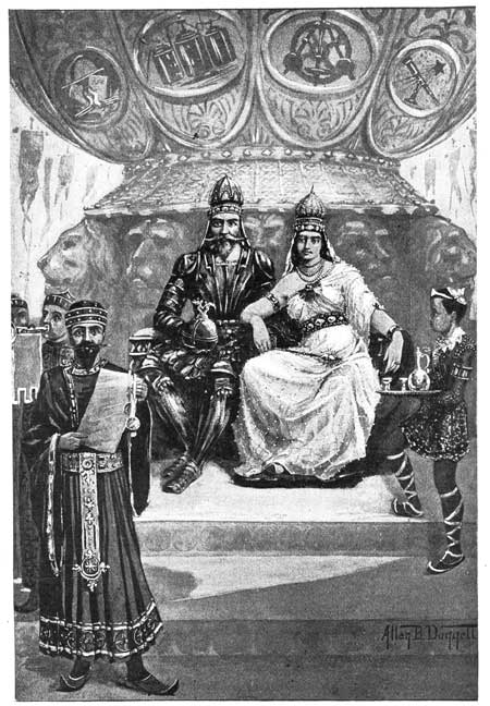 WE SAT THUS CROWNED AMID THE TREMENDOUS EXCITEMENT. THE PEOPLE SHOUTED "LIFE, HEALTH, AND PROSPERITY, TO OUR SOVEREIGN LORD AND LADY, LEXINGTON AND LYONE, KING AND QUEEN OF ATVATABAR."