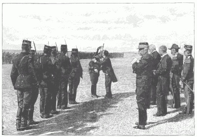 THE PRESIDENT CASIMIR-PERIER, KISSING ON THE CHEEK A RECIPIENT OF THE RIBBON OF THE ORDER OF THE LEGION OF HONOR.