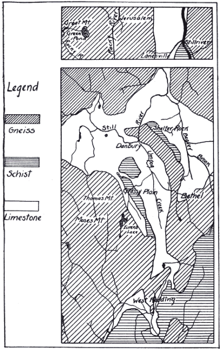 Present drainage of the Danbury region.