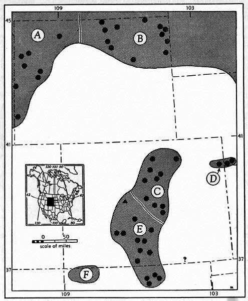 Distribution of the subspecies