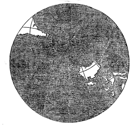 Map showing the present unequal Distribution of Land and Water.