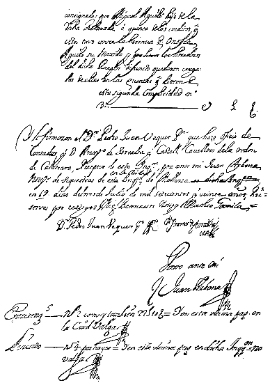 NOTTA. En 4 de Ag.to de 1720. Saque Copia destas q.tas de orden del Trib.l para remitir.lo alos SS. del Consejo==J. Arbona.