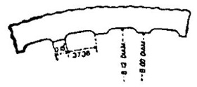 the cross-section of an 8-inch gun with the dimensions of the rifling