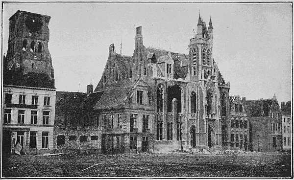 (Newspaper Illustrations) THE TOWN-HALL AND BELFRY AFTER THE FIRST DAYS OF THE BOMBARDMENT